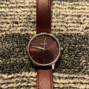 Maroon Kensington style Nixon watch